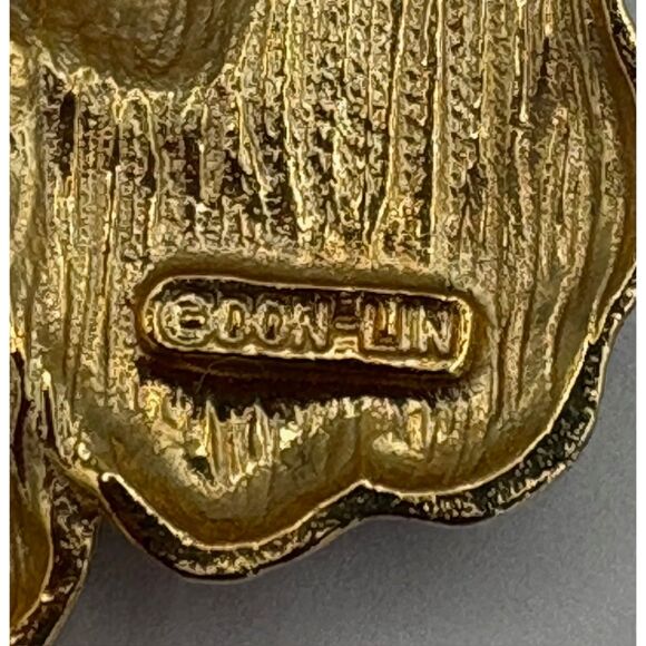 Vintage Don-Lin Signed Reticulated Santa Christmas Brooch Pin Large - Picture 3 of 4